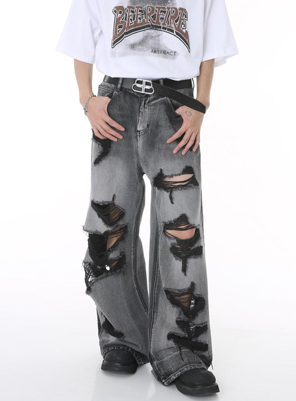 Baggy Fit Ripped Jeans